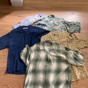 Tommy Bahama Silk Shirts set of 5 XL mens